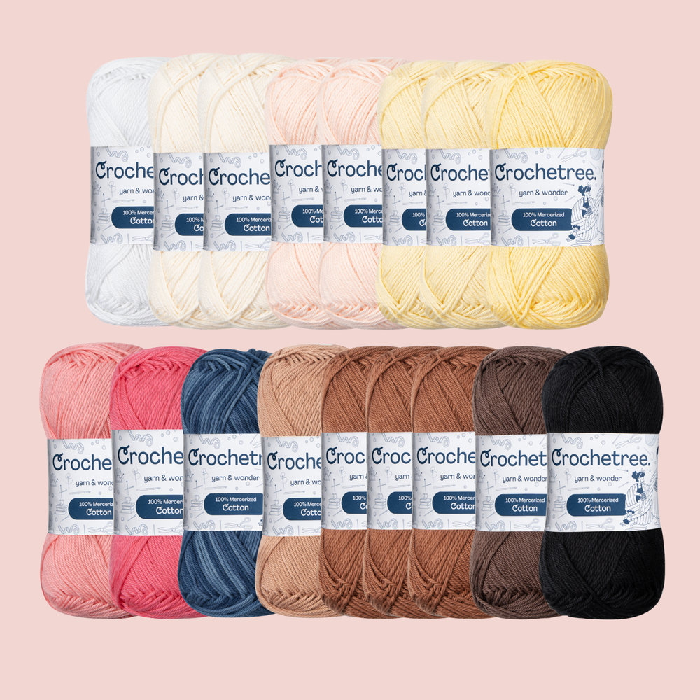 Annie and Pony Yarn Set - mercerized cotton yarn bundle by Crochetree