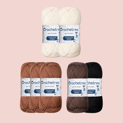 Pony Yarn Set - cotton yarn bundle for crochet dolls, Crochetree yarn and wonder