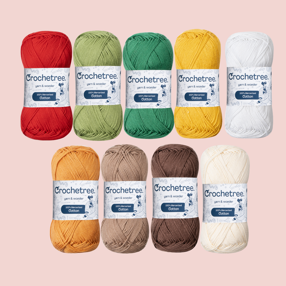 Christmas Yarn Set - mercerized cotton yarn bundle by Crochetree
