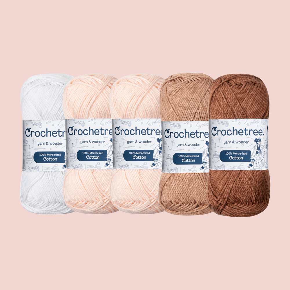 Daisy Base Doll Yarn Set - mercerized cotton yarn bundle by Crochetree