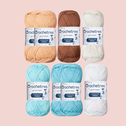 Dr. Thomas crochet yarn set, 8 skeins mercerized cotton