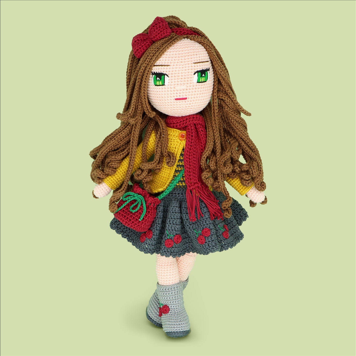 Hazel in Red Doll Pattern