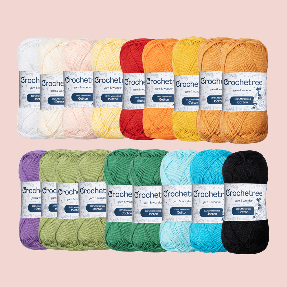 Leprechaun and Rainbow Yarn Set - mercerized cotton yarn bundle by Crochetree