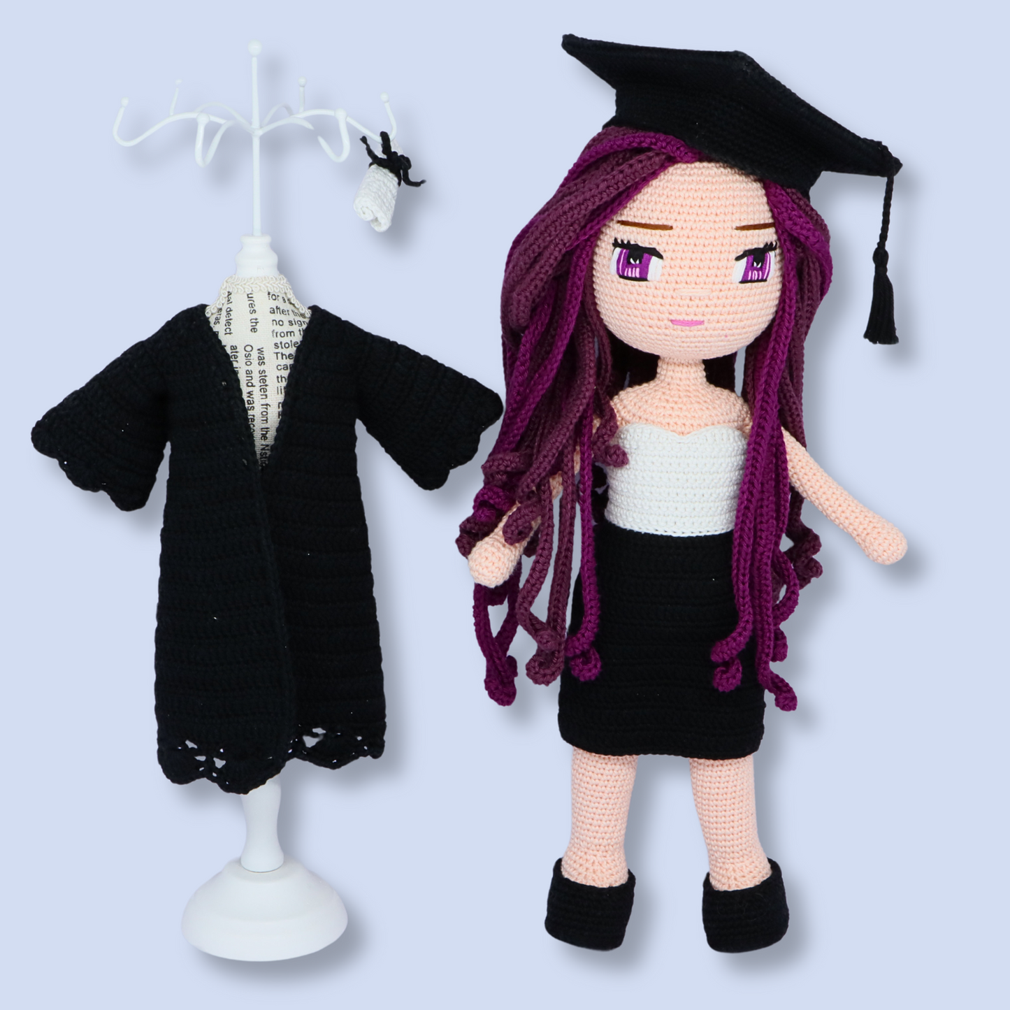 Lila Graduation outfit crochet pattern