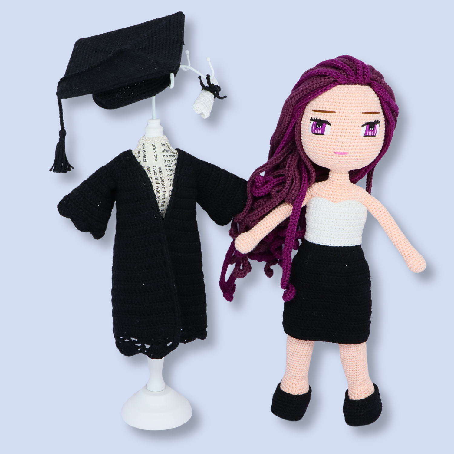 Lila Graduation outfit crochet pattern