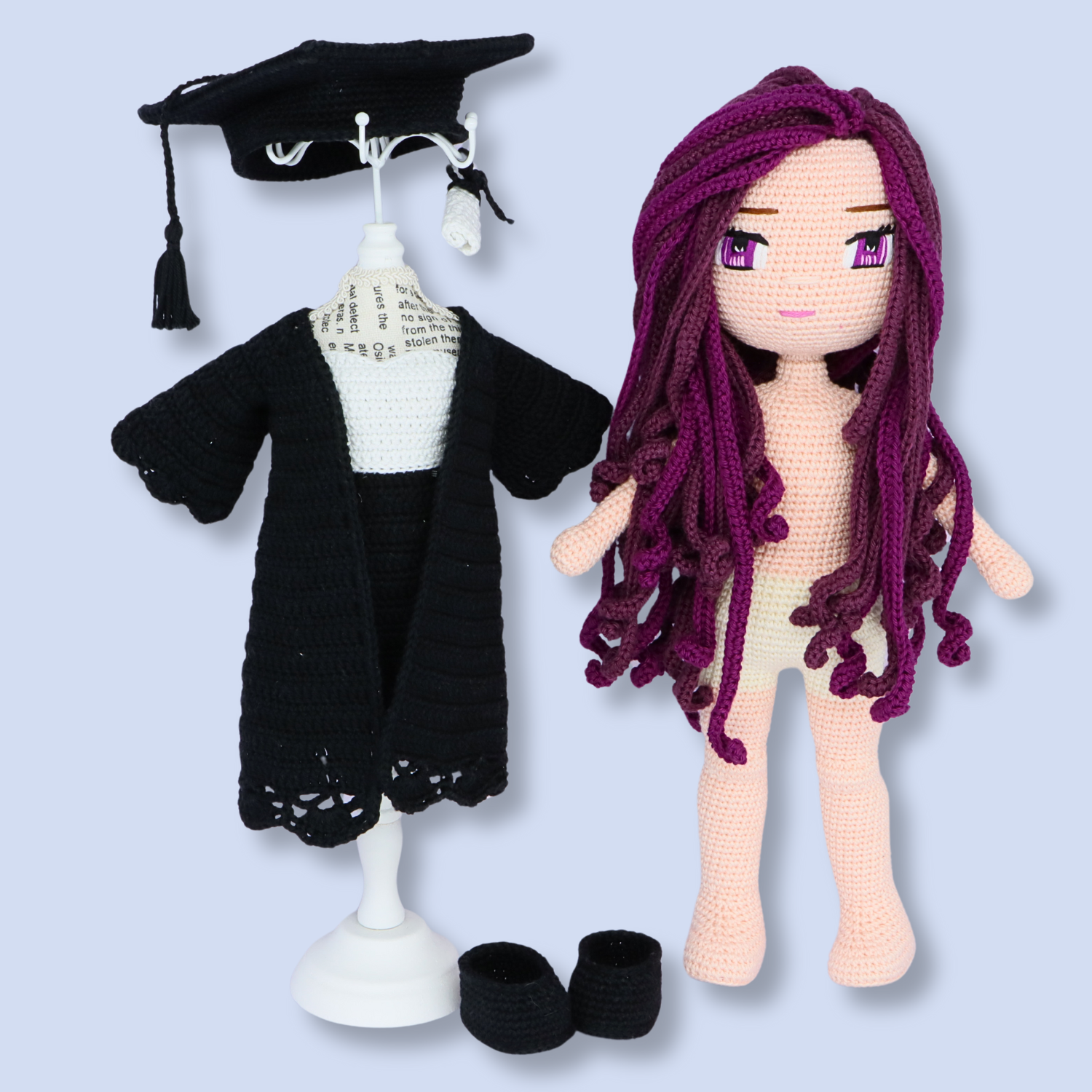 Lila Graduation outfit crochet pattern