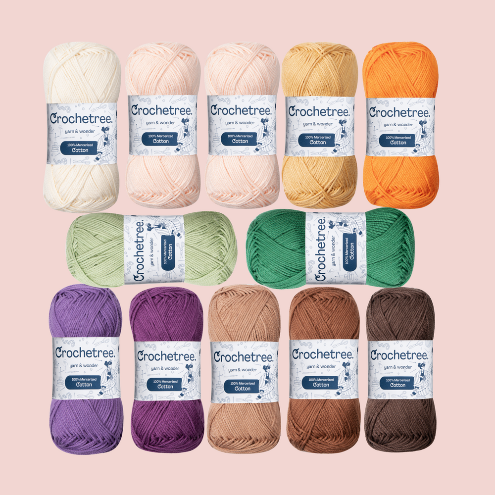 Melissa Green Yarn Set - mercerized cotton yarn bundle by Crochetree