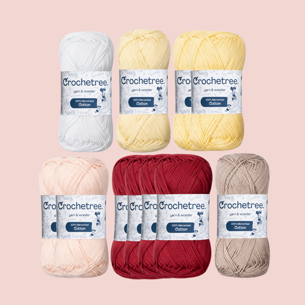 Pearl Celebration Yarn Set - mercerized cotton yarn bundle by Crochetree