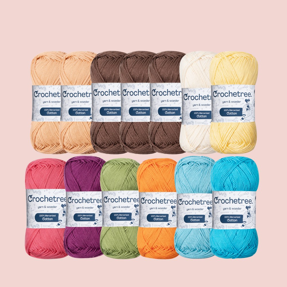 Rosalinda Yarn Set - mercerized cotton yarn bundle by Crochetree