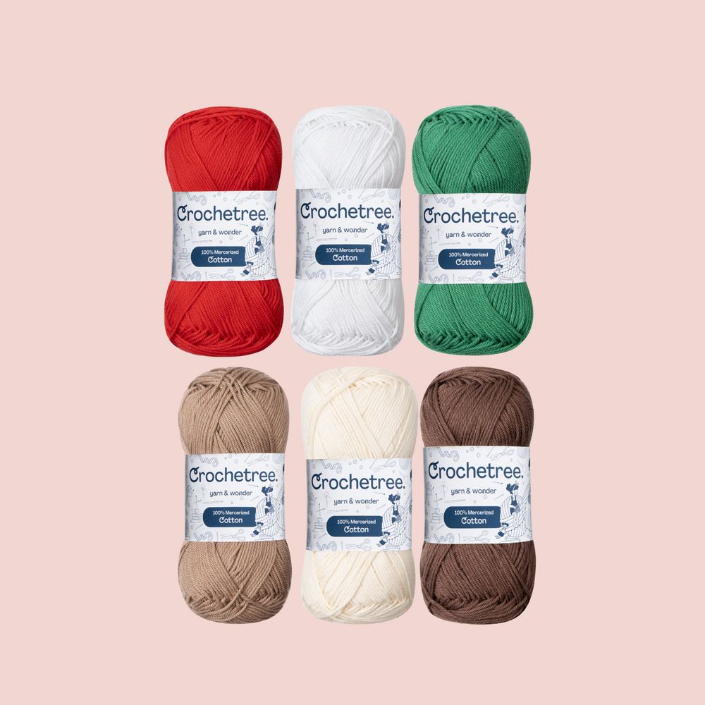 Ruby the Reindeer Yarn Set - mercerized cotton yarn bundle by Crochetree