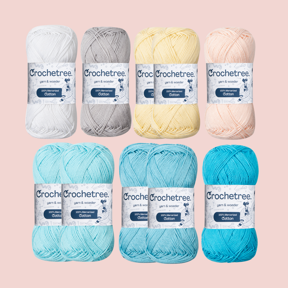 Snow Queen Yarn Set - mercerized cotton yarn bundle by Crochetree