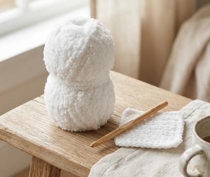 Crochetree Snowball fluffy yarn 50g - soft polyester skein