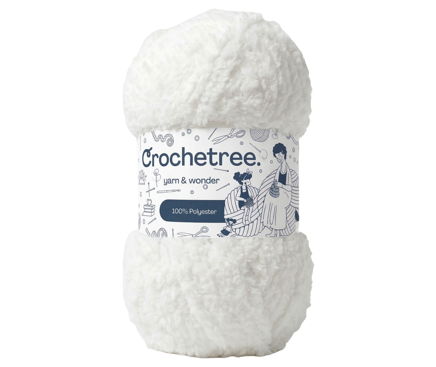 Crochetree Snowball fluffy yarn 50g - soft polyester skein