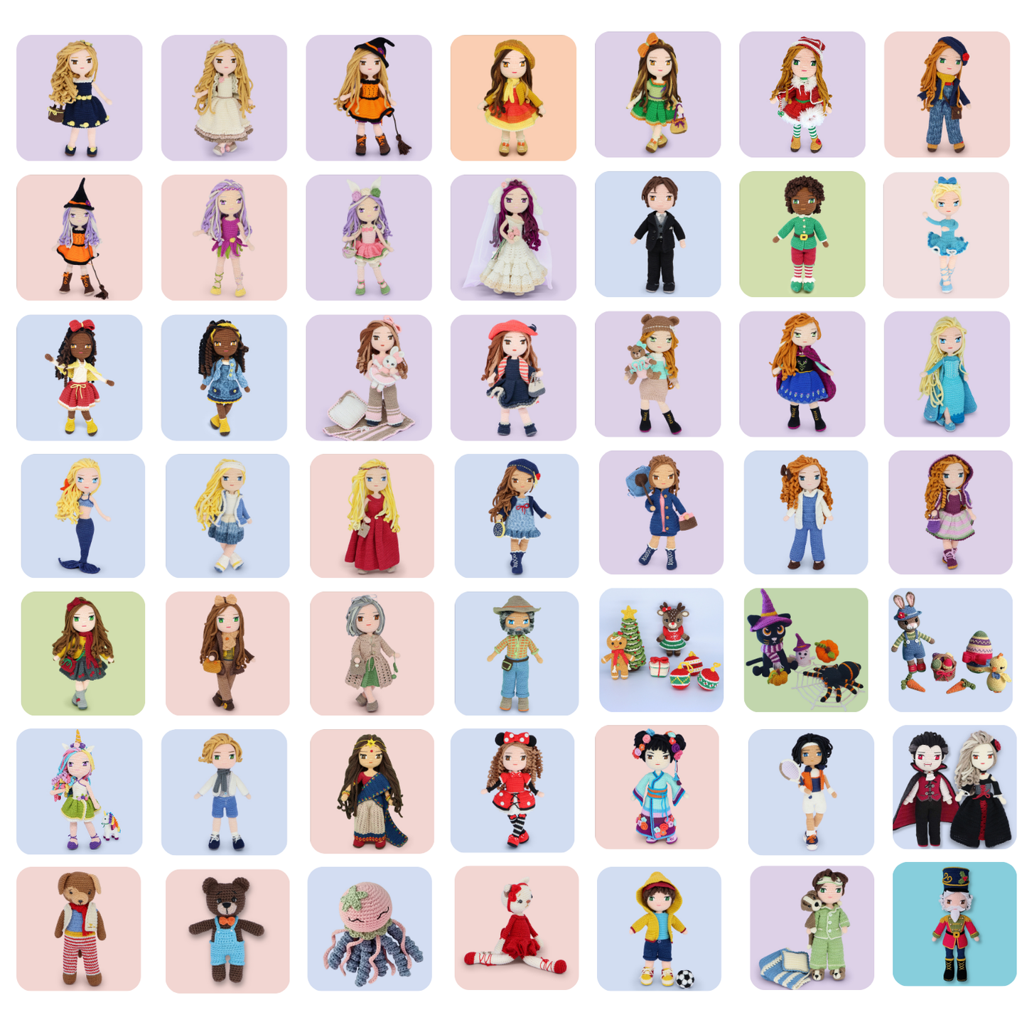 Super Offer: Includes All  Crochetree Dolls & Outfits Patterns