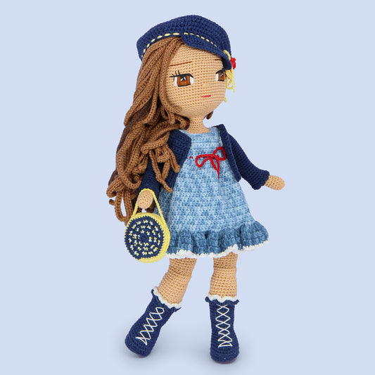 Valentina Crochet Doll Pattern - amigurumi PDF with step-by-step photos