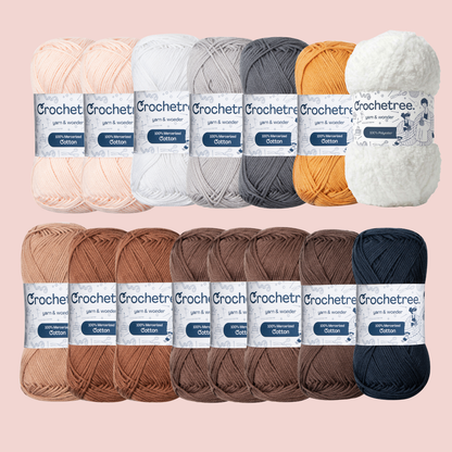 Genevieve Viking Yarn Set - cotton yarn bundle for crochet dolls, Crochetree yarn and wonder