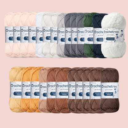 Genevieve and Ragnar Vikings Yarn Set - cotton yarn bundle for crochet dolls, Crochetree yarn and wonder