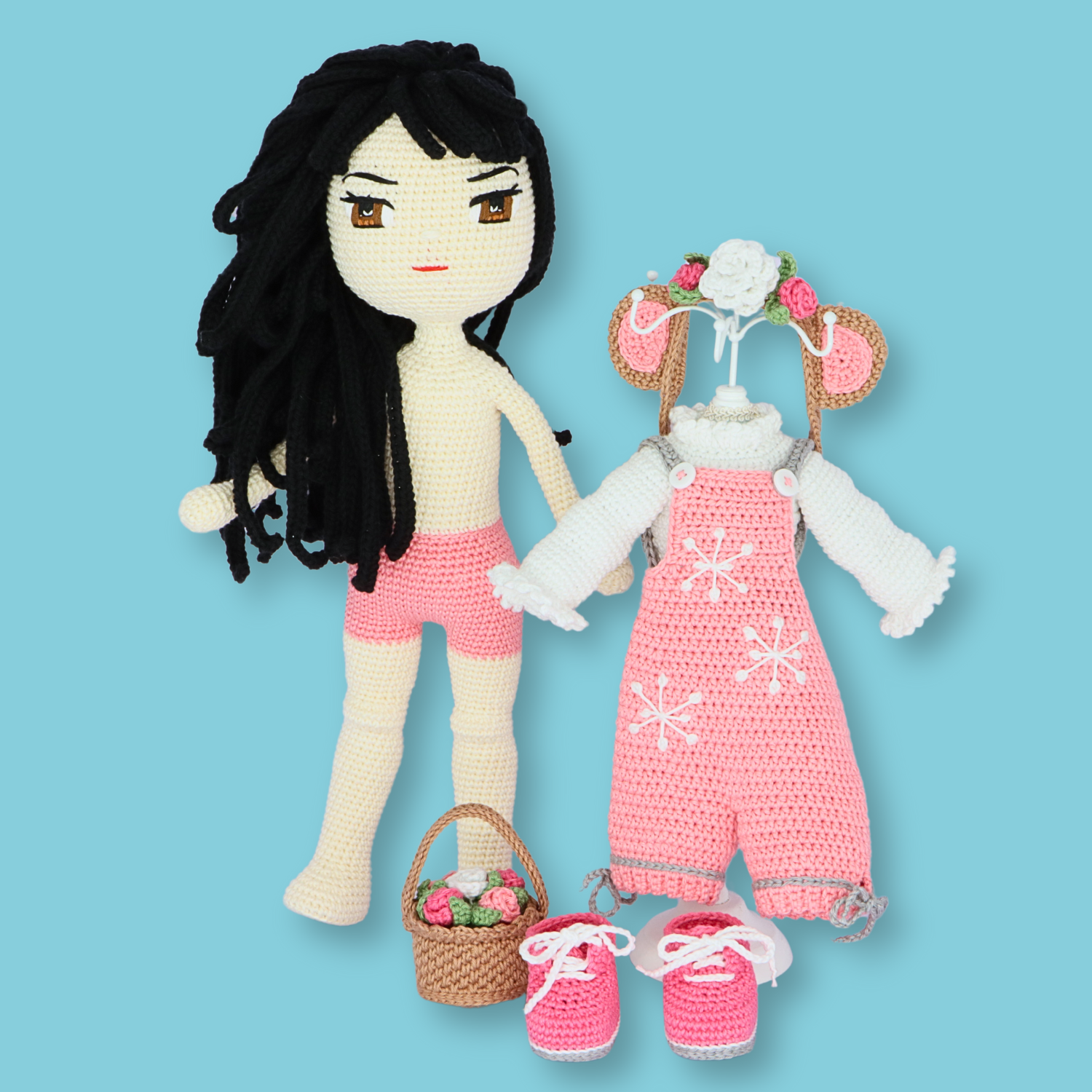 Yuki Pink Bear outfit crochet pattern