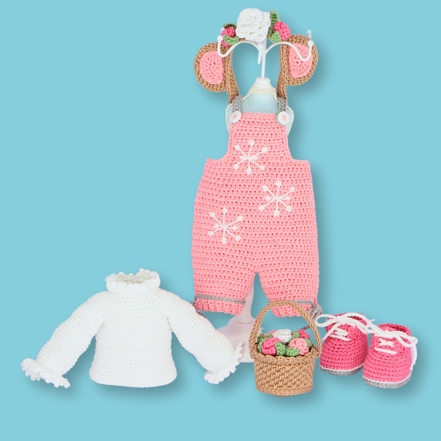 Yuki Pink Bear outfit crochet pattern