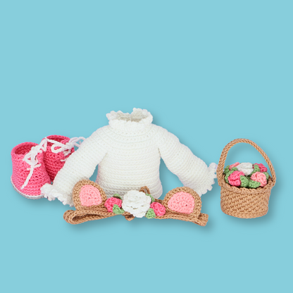 Yuki Pink Bear outfit crochet pattern
