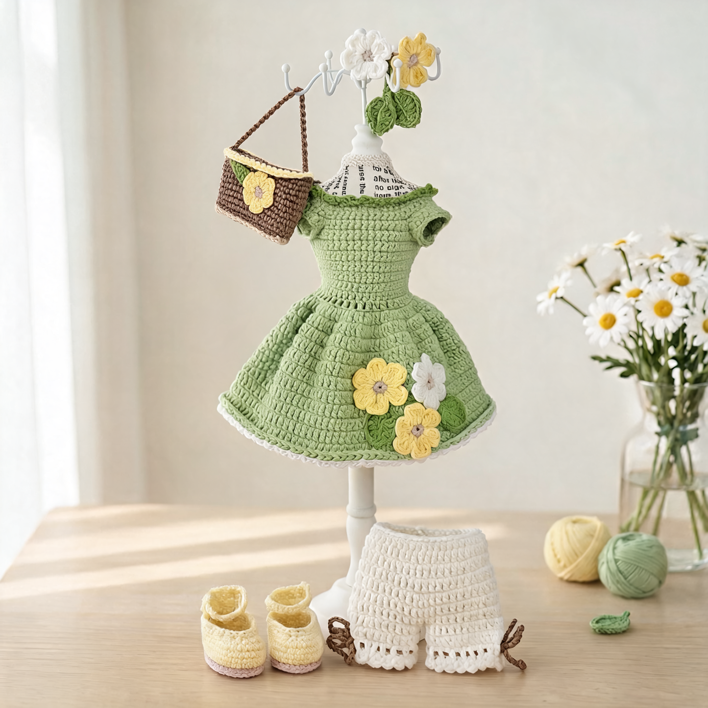 Angelica Floral Outfit Pattern - amigurumi crochet outfit pattern PDF cover by Crochetree