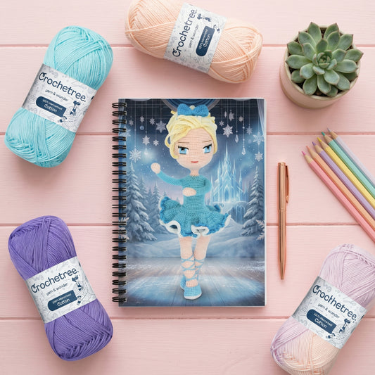 Crochetree Spiral Notebook — Snow Queen Ballerina 