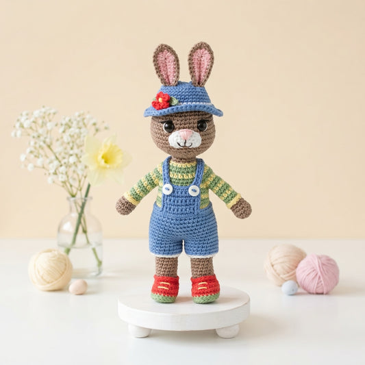 Benny the Bunny Pattern - amigurumi crochet pattern PDF cover by Crochetree