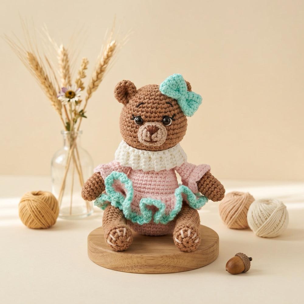 Betsy the Bear Pattern - amigurumi crochet pattern PDF cover by Crochetree