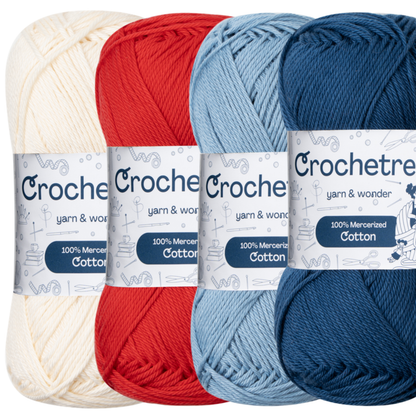 Crochetree Christmas Retro mercerized cotton yarn 4-pack set