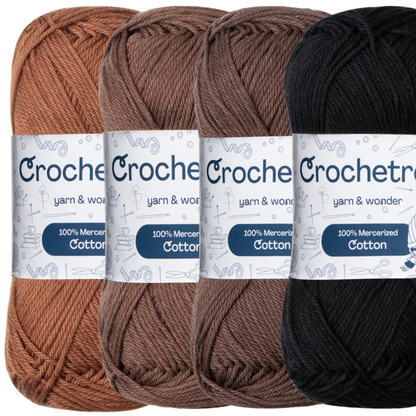 Crochetree Coffee Specials mercerized cotton yarn 4-pack set