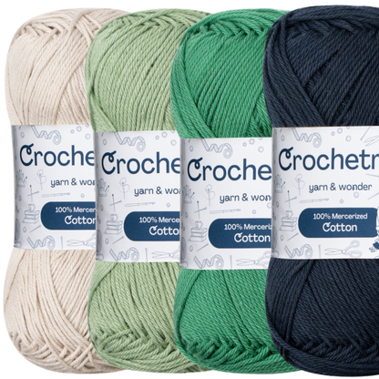 Crochetree Cold Nature mercerized cotton yarn 4-pack set