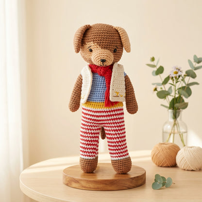Dougie the Dog Pattern - amigurumi crochet pattern PDF cover by Crochetree
