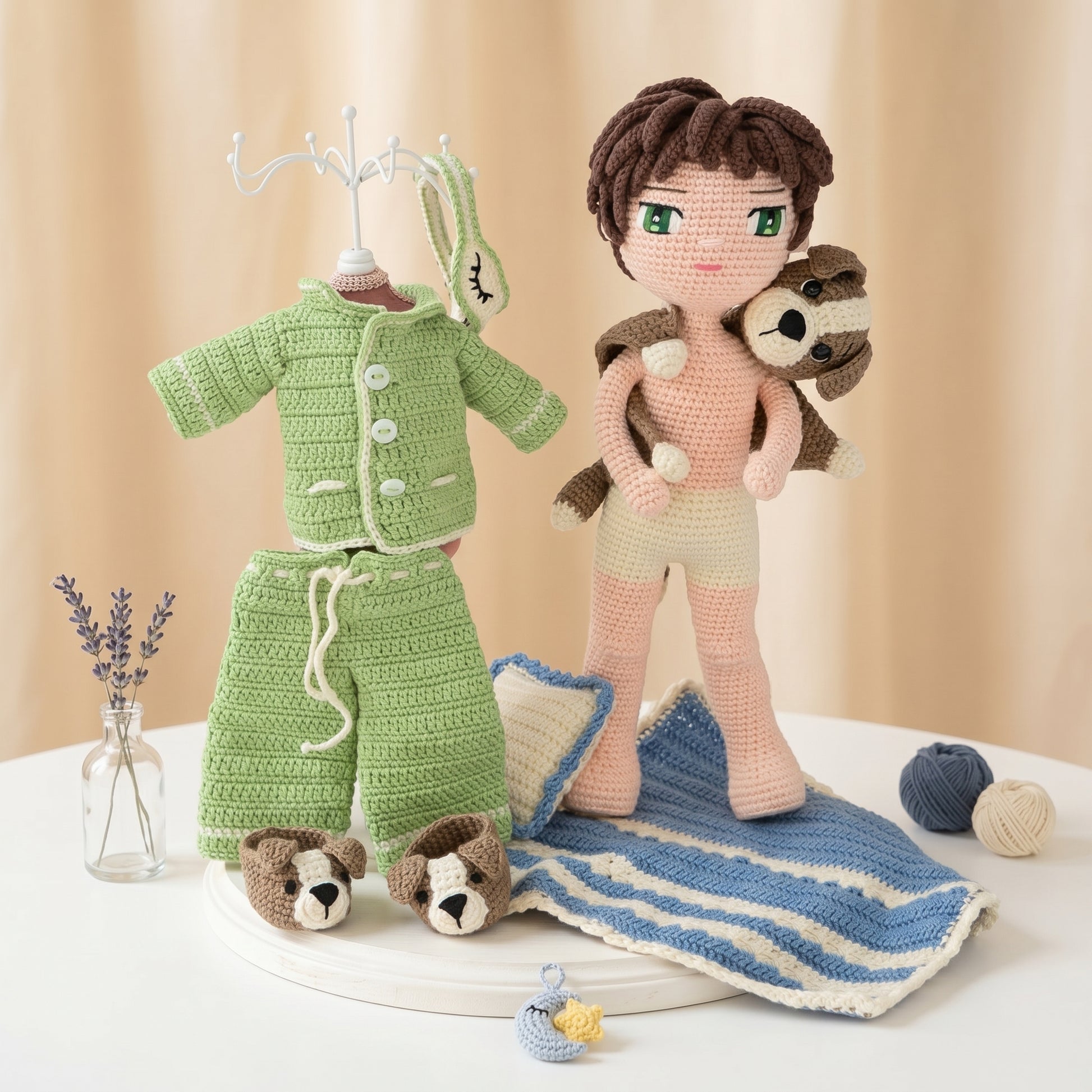 Sleeping Dominic crochet outfit pattern