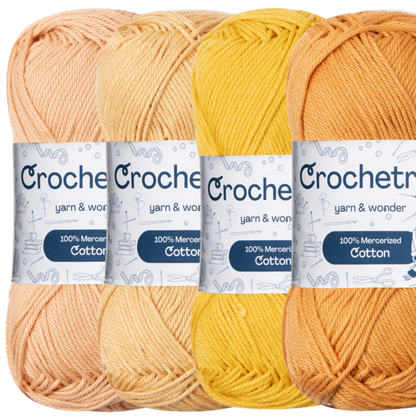 Crochetree Earth Spice mercerized cotton yarn 4-pack set