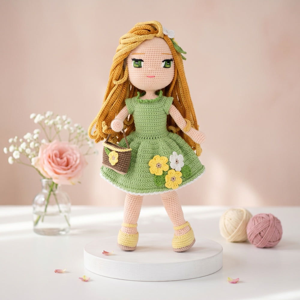 Angelica Floral crochet doll pattern