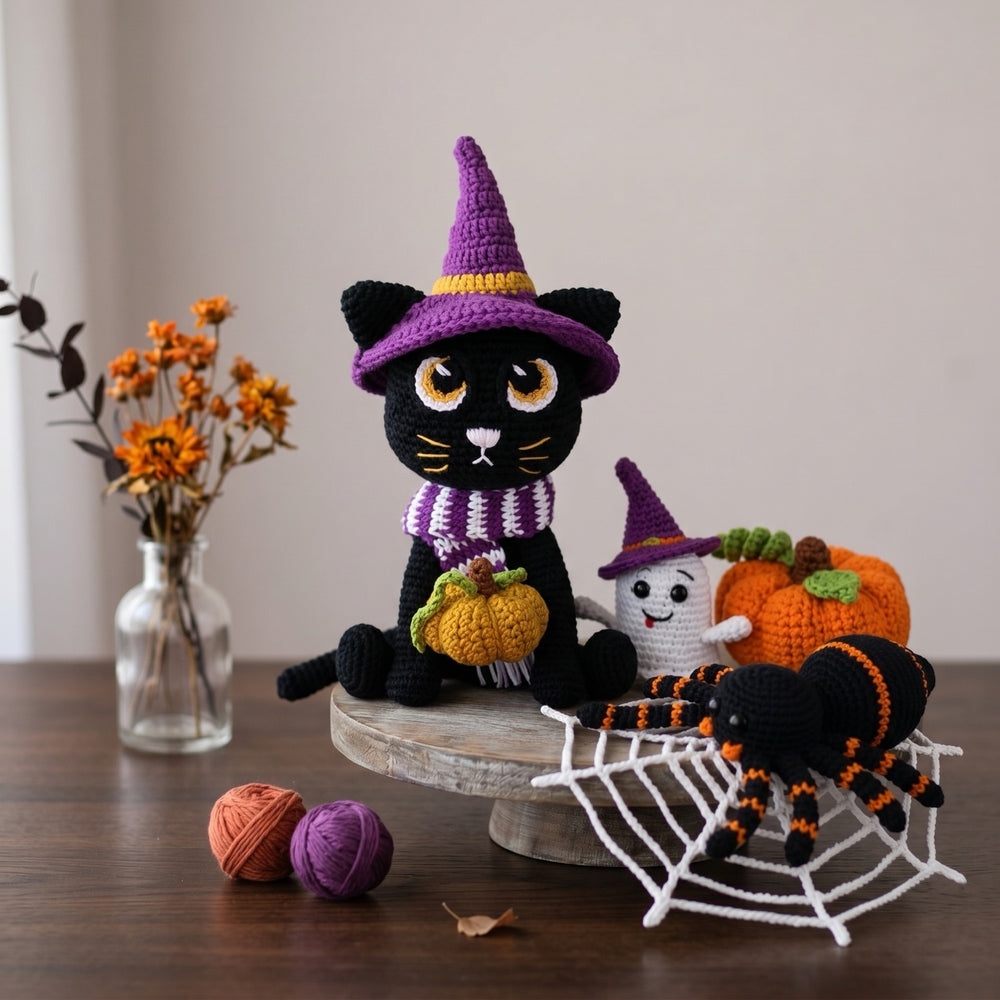 Halloween Set Crochet Pattern - amigurumi crochet pattern bundle PDF cover by Crochetree