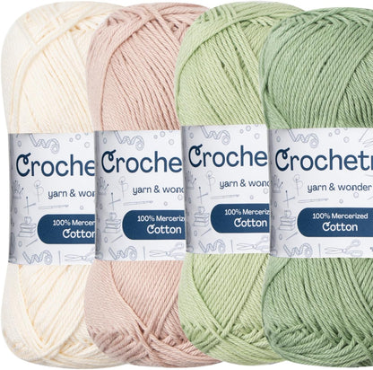 Crochetree Light Nature mercerized cotton yarn 4-pack set