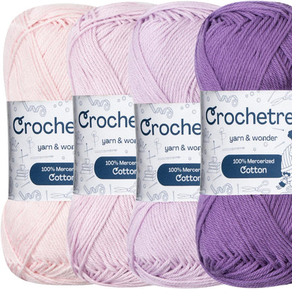 Crochetree Magic Dream mercerized cotton yarn 4-pack set