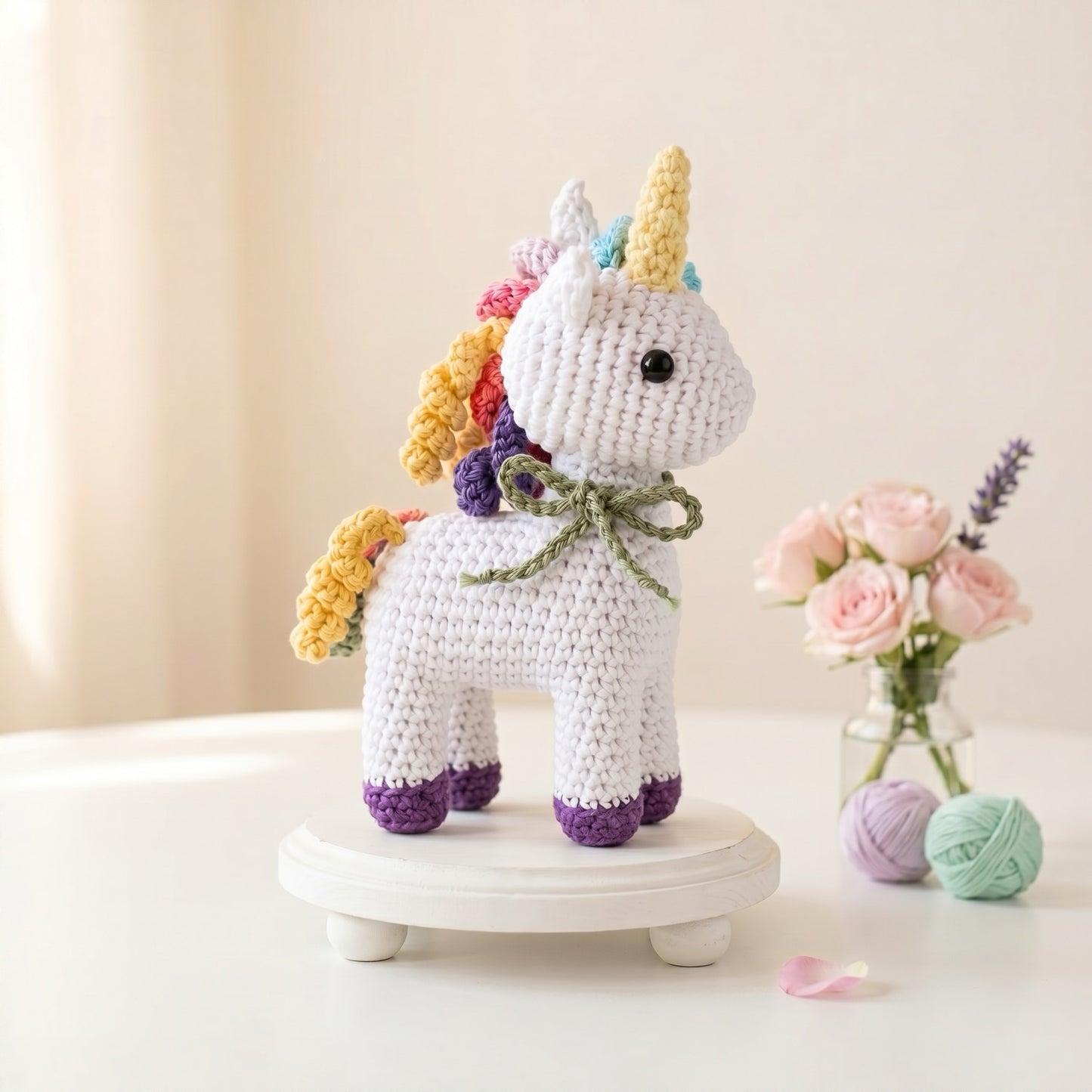 Misty the Unicorn Pattern - amigurumi crochet pattern PDF cover by Crochetree