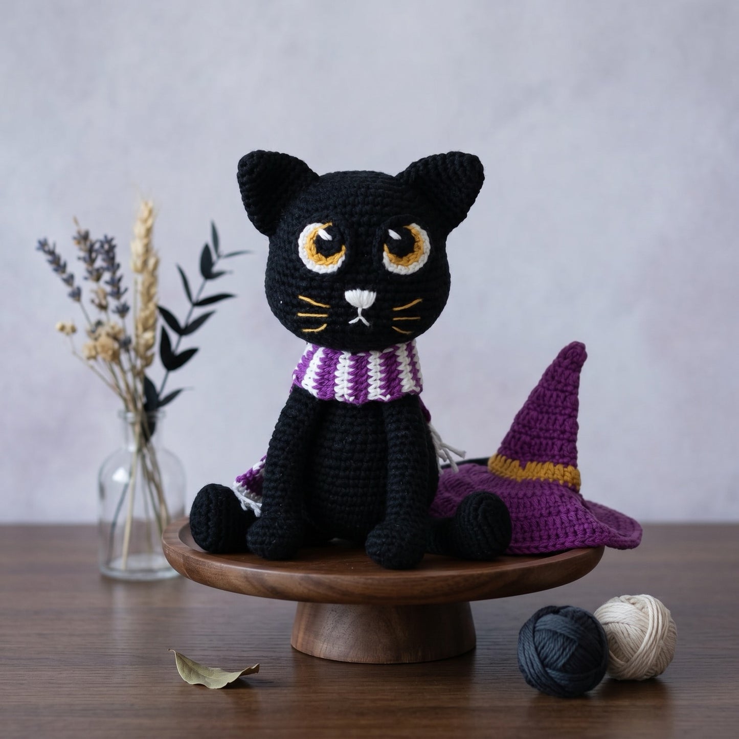 Night the Cat Crochet Pattern - amigurumi crochet pattern PDF cover by Crochetree