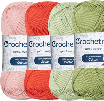 Crochetree Pastel Spring mercerized cotton yarn 4-pack set
