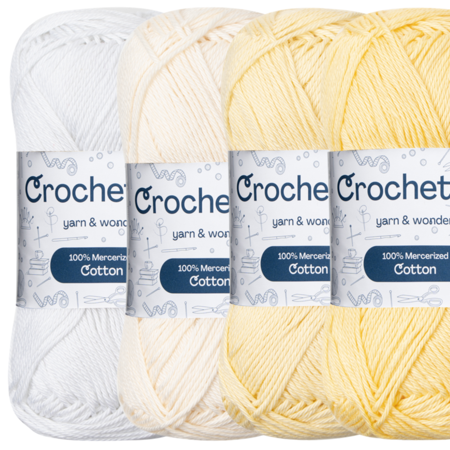 Crochetree Sunny Shades mercerized cotton yarn 4-pack set