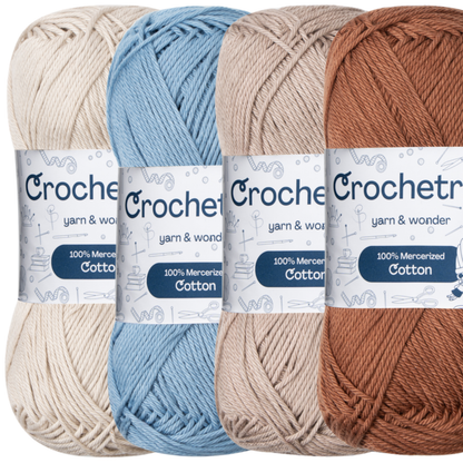 Crochetree Vintage Fall mercerized cotton yarn 4-pack set