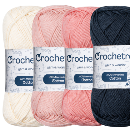 Crochetree Vintage Petals mercerized cotton yarn 4-pack set
