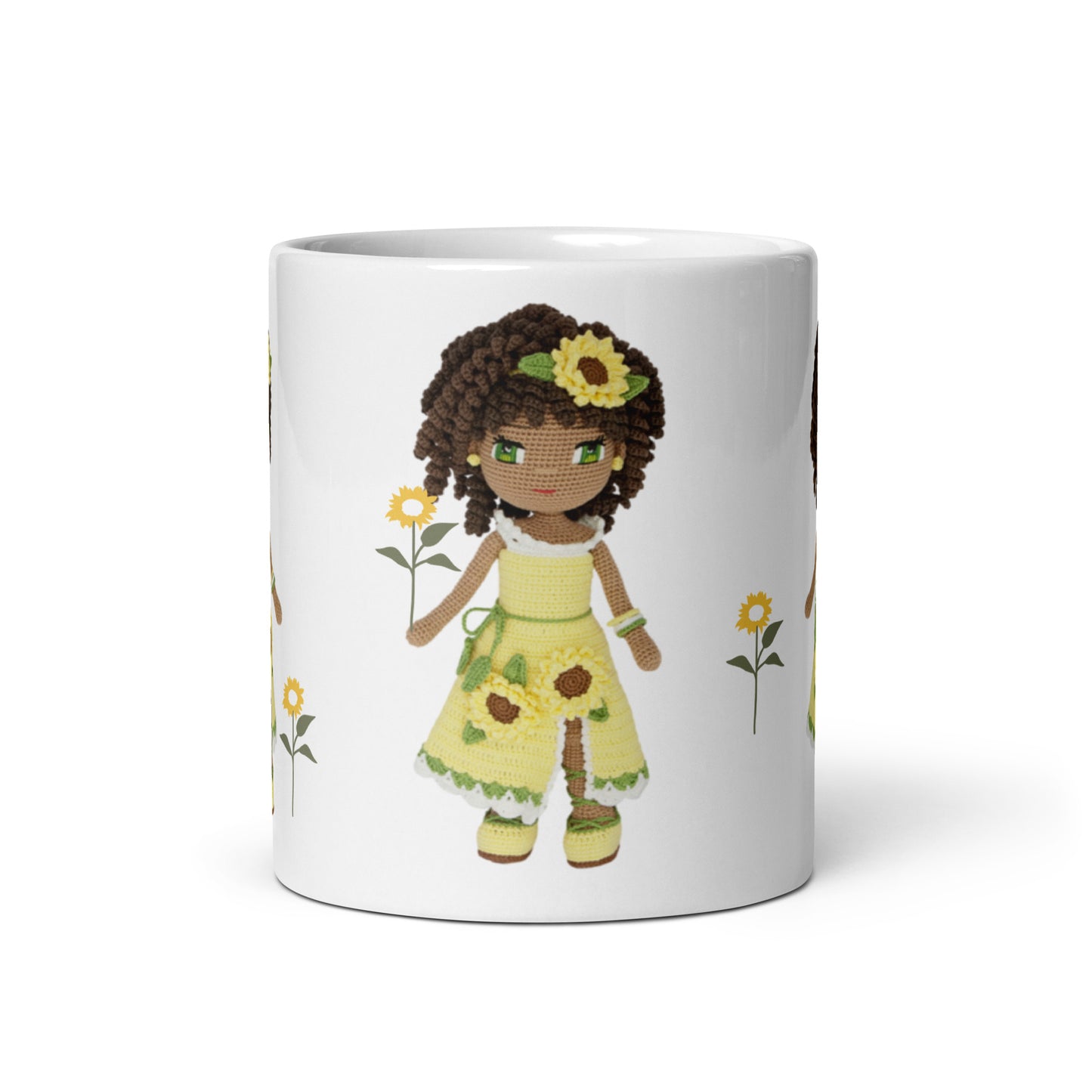 Crochetree Doll White Glossy Mug 11 oz