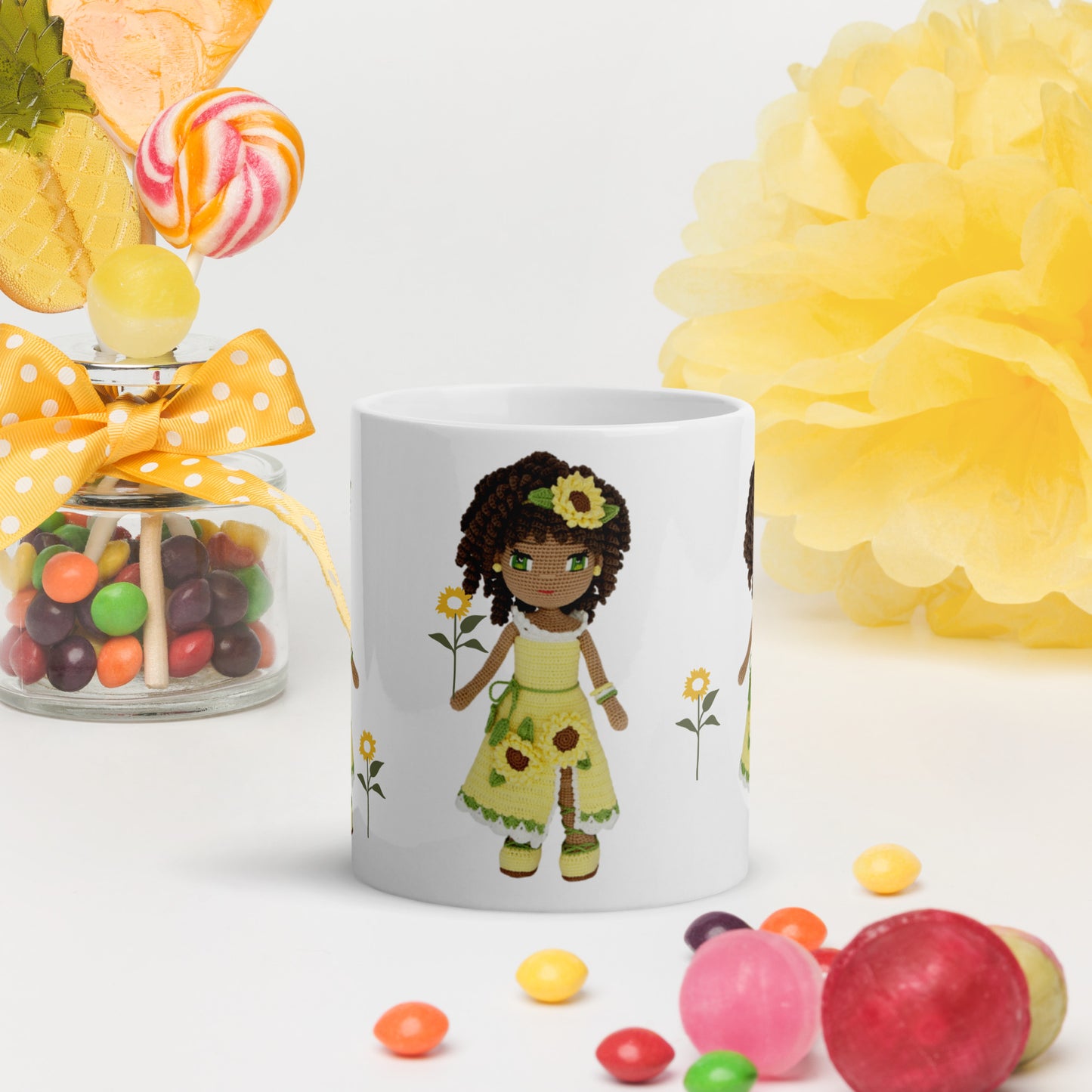 Crochetree Doll White Glossy Mug 11 oz