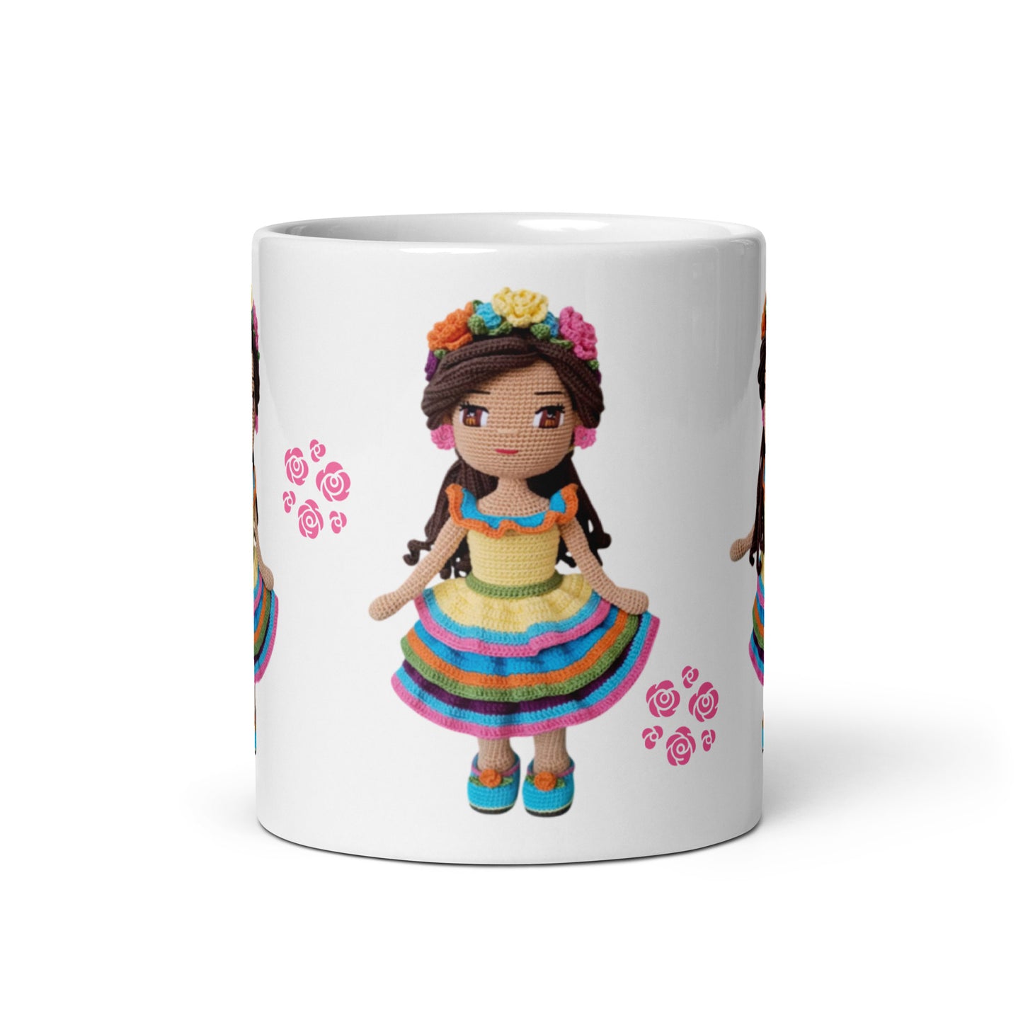 Crochetree Doll White Glossy Mug 11 oz