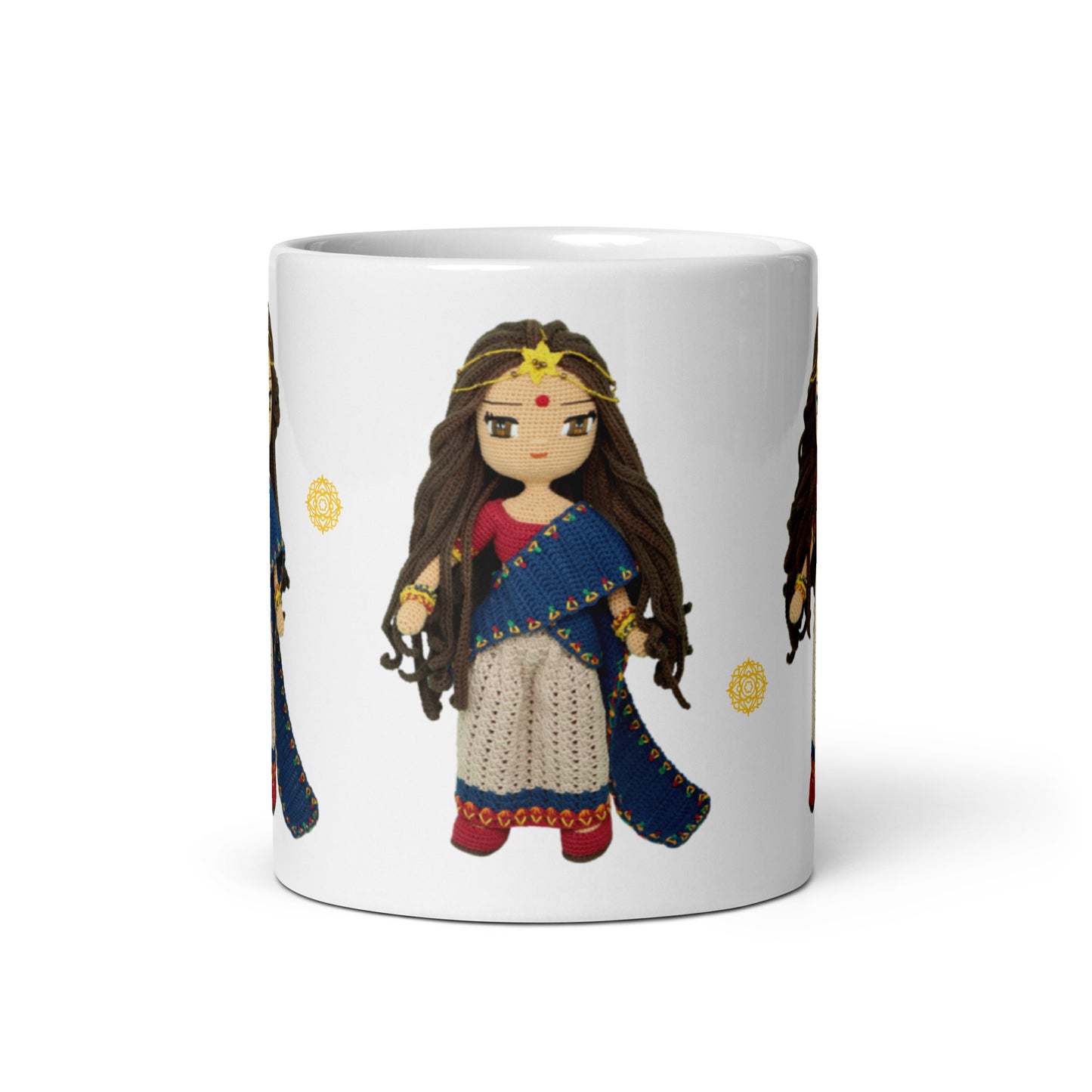 Crochetree Doll White Glossy Mug 11 oz