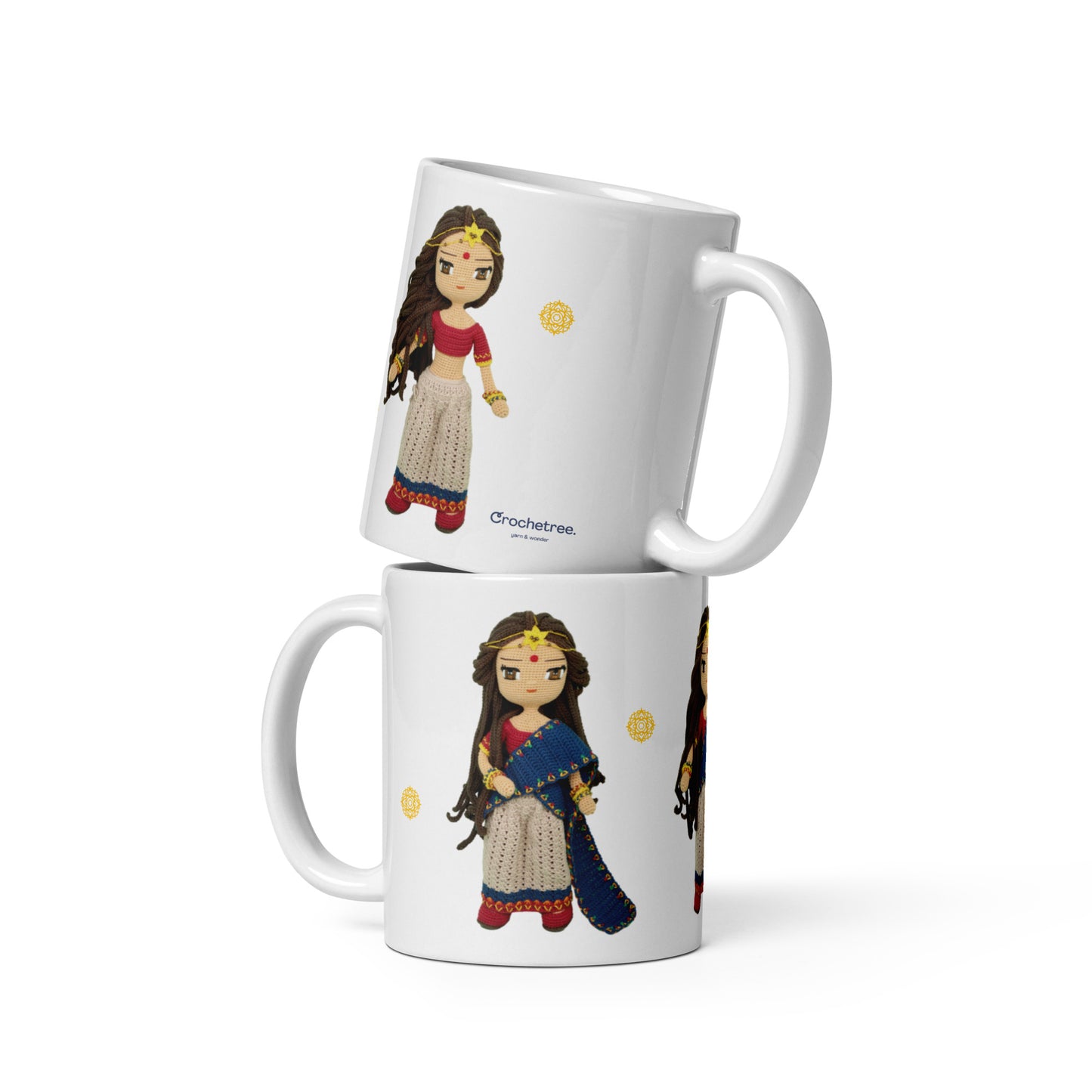 Crochetree Doll White Glossy Mug 11 oz