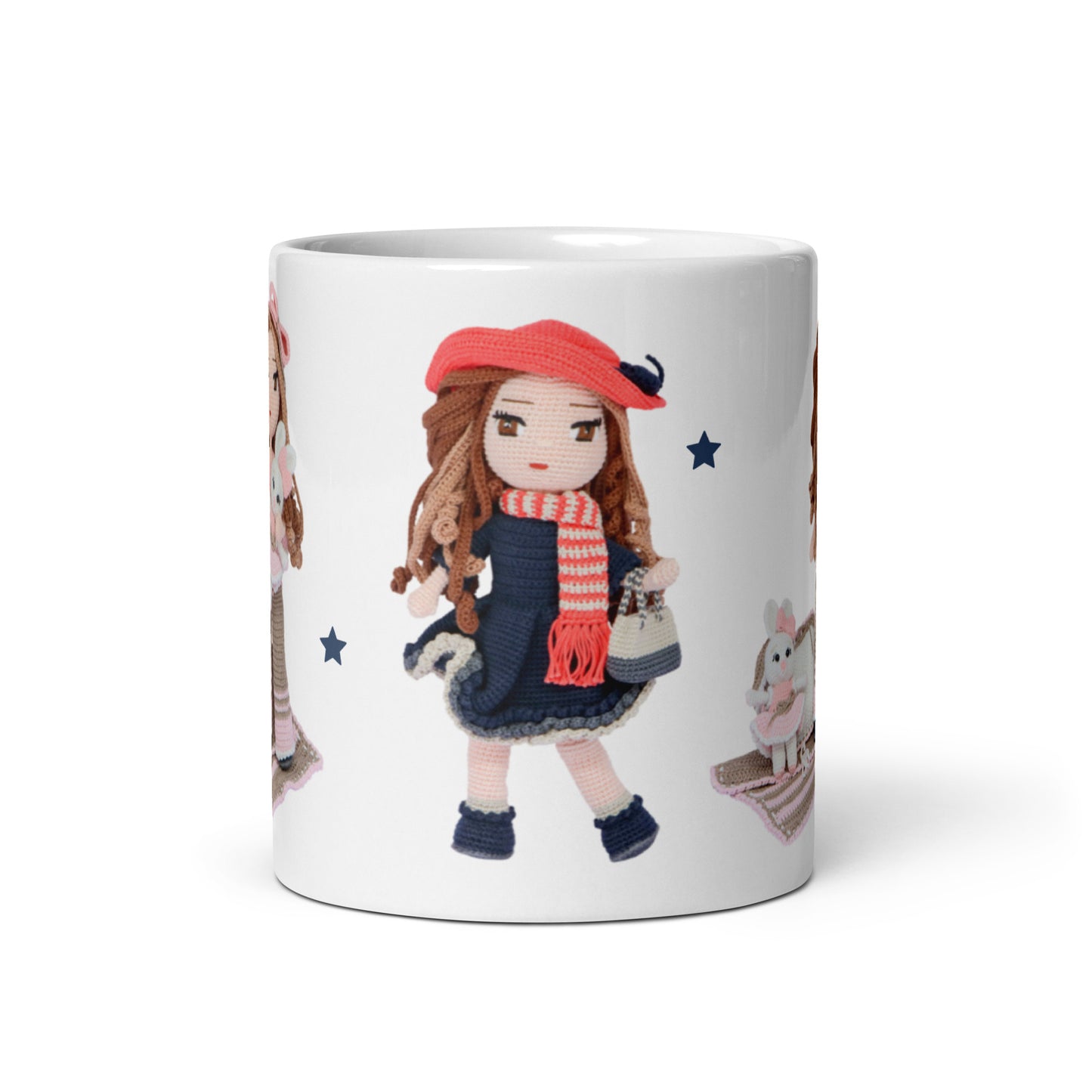 Crochetree Doll White Glossy Mug 11 oz